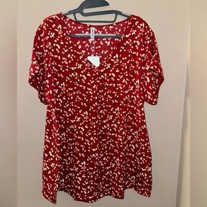 Summer Floral Blouse Elegant Casual V Neck Chiffon Shirt